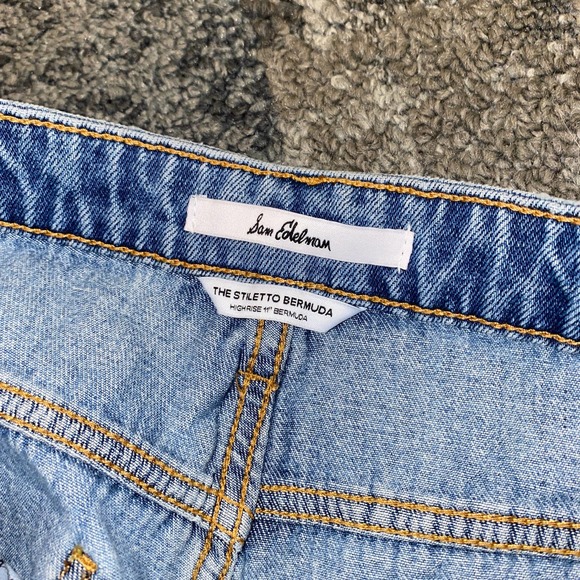 Sam Edelman The Stiletto Bermuda High Rise 11" Denim Shorts NEW Size 12 - Picture 3 of 4